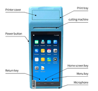 Terminal de point de vente Android à écran tactile HD 5,5 pouces, NFC, imprimante thermique 58 mm, machine de caisse portable, prix bas, fabrication OEM/ODM