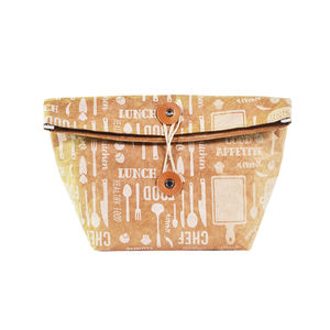 Paquete de papel multiusos, bolsa de papel Kraft impermeable, porta alimentos, bolsa de almuerzo de papel marrón aislado con cubierta de rollo - Product Image 1