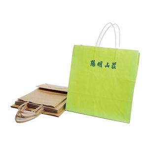 Sacs d'épicerie en papier kraft écologiques personnalisés en gros avec logos imprimés - Product Image 3