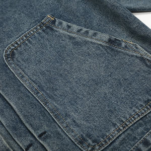 <span class=keywords><strong>Veste</strong></span> <span class=keywords><strong>en</strong></span> <span class=keywords><strong>jean</strong></span> courte pour homme, automne, punk, vintage, délavée, boutonnée, couleur contrastée, <span class=keywords><strong>col</strong></span> rabattu, respirante, <span class=keywords><strong>veste</strong></span> de travail - Product Image 4