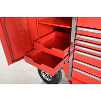 Chariot d'atelier robuste en métal sur roulettes pour outils de réparation automobile, avec grandes roues