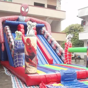 उच्च गुणवत्ता वाले आउटडोर खेल वाणिज्यिक inflatable मकड़ी आदमी डिजाइन ट्रैम्पोलिन कूद स्लाइड मजेदार खेल खेल खेल खेल खेल खेल