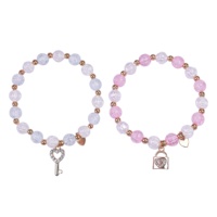 Meilleure vente 2 Pcs enfants Coloful Perle Bracelet élastique réglable Bracelet ensemble pour les femmes