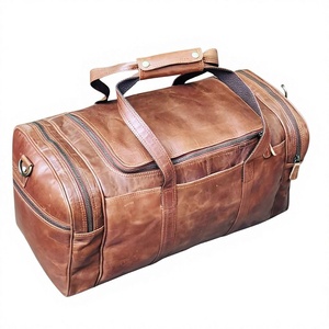 Handcrafted Genuine Leather Vintage Duffle <b>Bag</b> Zipper Unique Design Lightweight Portable Large Capacity 76-120L+ Multi-Function - Product Image 4