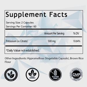 Cápsulas de Citrato de Potasio 120 OEM/ODM para Apoyar la Función Muscular, el Equilibrio de Electrolitos y la Salud Cardíaca - Product Image 2