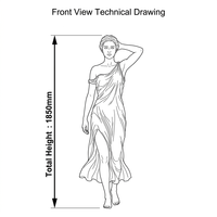 Sculpture de femme grandeur nature en laiton, résistante à l'eau, pour intérieur et extérieur, dansante au vent, pour villa méditerranéenne