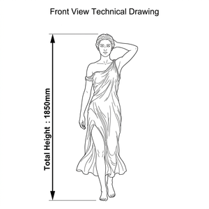 Escultura de mujer a tamaño real para interiores y exteriores, resistente al agua, de latón, bailando con el viento, para villa mediterránea. - Product Image 5
