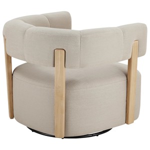 เก้าอี้ไม้แบบโมเดิร์นหุ้มด้วยกำมะหยี่ทำจากไม้เก้าอี้หมุนได้ด้านหลังเก้าอี้โซฟาห้องนั่งเล่นเก้าอี้เลานจ์ไม้เนื้อแข็ง - Product Image 4