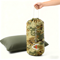 Oreiller de voyage de camping en mousse à mémoire déchiquetée hypoallergénique-Housse amovible 100% coton Oeko-Tex, respirant et compressible