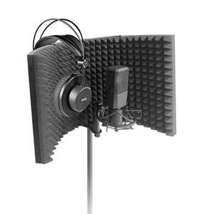 Escudo acústico plegable portátil de 3 paneles-Filtro de aislamiento de micrófono de estudio <span class=keywords><strong>para</strong></span> reducción de ruido - Product Image 4