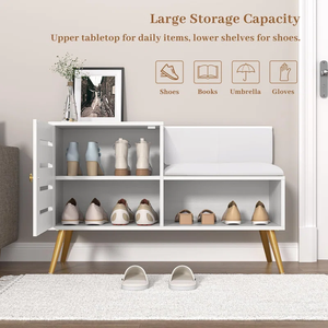 Bien Meilleures ventes de Mobilier de salon <span class=keywords><strong>Chaussures</strong></span> à boutons blanches avec coussins <span class=keywords><strong>Banc</strong></span> Locker - Product Image 2