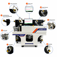 Máquina de acabado de etiquetas con cabezal de corte multi-servo de ancho A3, guía de banda y sistema automático de eliminación de residuos