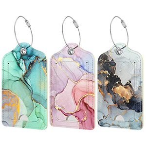 Étiquettes de bagages en cuir PU durables et élégantes avec boucle en métal pour les voyages - Product Image 1