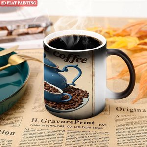 Mug personnalisé à motif festif, noir givré, 11 oz, en céramique, tasse magique changeant de couleur à la chaleur - Product Image 5