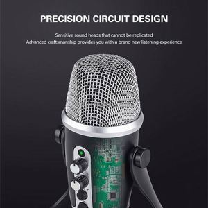 Tnh USB- <span class=keywords><strong>K01</strong></span> Trọng lượng nhẹ có dây Condenser <span class=keywords><strong>Microphone</strong></span> cho máy tính để bàn ghi âm phòng thu hát chơi game streaming video Live chat <span class=keywords><strong>Microphone</strong></span> - Product Image 4
