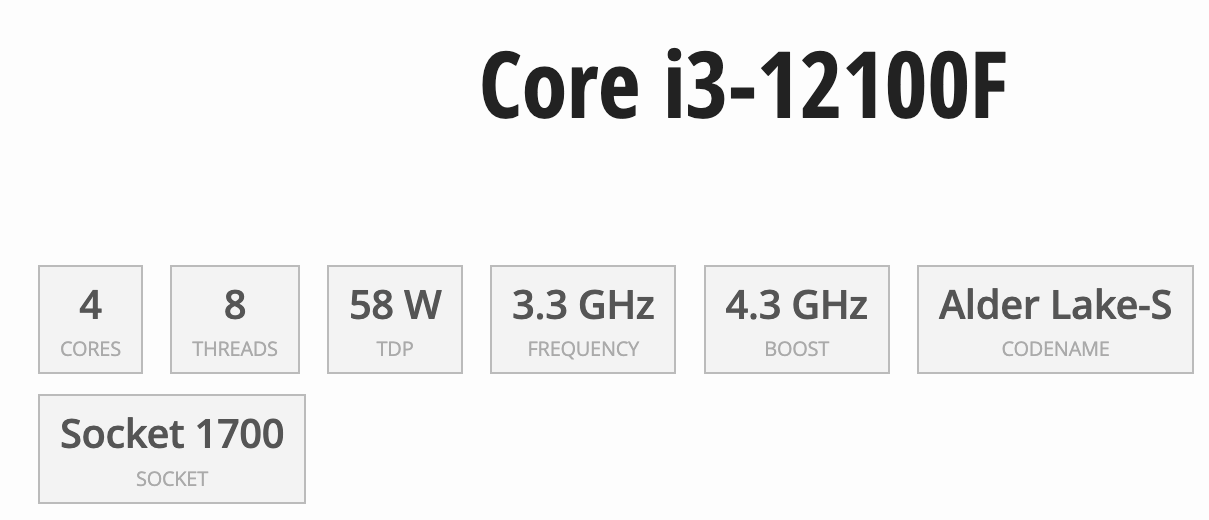 I3-12100F [Nuevo en caja con garantía de 3 años]