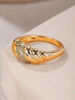 Bague tendance en laiton doré torsadé avec nœud, design vintage, bijou de mode, cadeau pour femme, vente en gros