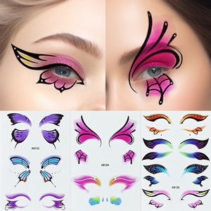 Personalizzato OEM eco-friendly lavabile faccia a farfalla <span class=keywords><strong>tatuaggi</strong></span> materiali di sicurezza trasferimento dell'acqua 10cm del corpo temporaneo del tatuaggio adesivo - Product Image 6
