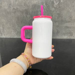 Vaso Térmico de Doble Pared con Aislamiento, Taza Reutilizable Blanca para Sublimación, 16 oz, Acero Inoxidable con Asa - Product Image 4