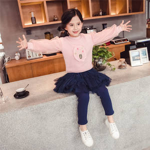 Producto Popular, Ropa Infantil de Otoño, Conjunto de Camiseta y Falda con Leggings de Algodón para Niñas - Product Image 2