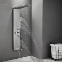 Système de panneau de douche, kits de douche avec diviseur, 5 fonctions, finition chromée moderne, colonne de robinet de salle de bain, installation facile