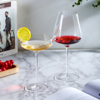 Verres à vin en cristal transparent sans plomb, soufflés à la main, de luxe, ultra fins, légers, ensemble de verres à vin rouge, style américain