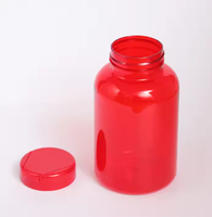 Couvercle de bouteille en plastique transparent rouge bouchon de capsulage de couronne anti-fuite capacité de Type à vis 400ml forme de cylindre pour l'utilisation de pilule de médecine