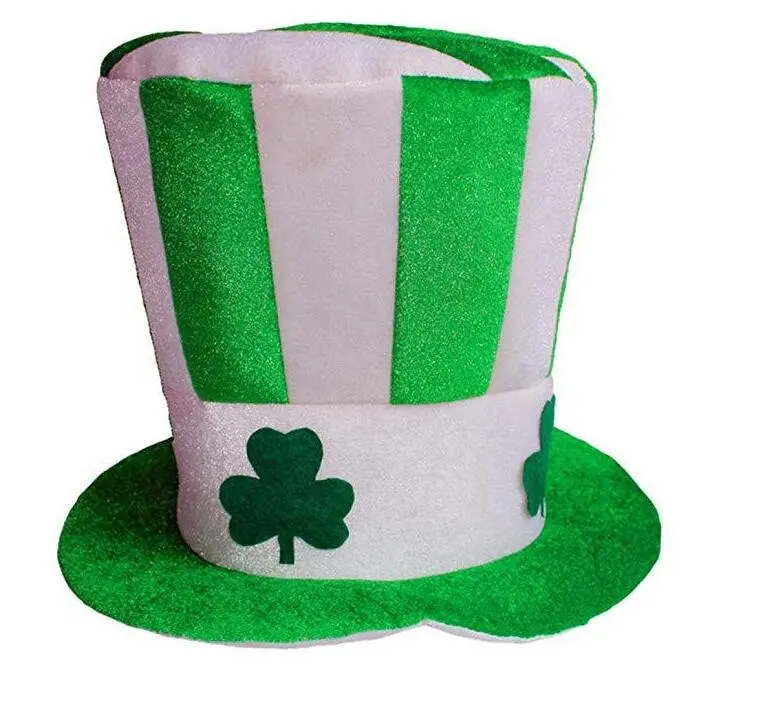 Irish Hat Green Stovepipe Masquerade Shamrock Top Hat Dress Up For ST. Patrick's Day Party Costume Decoration