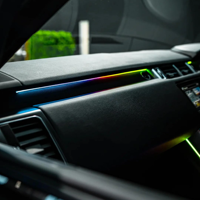 Lumière d'ambiance pour voiture à 3 zones avec effet de poursuite des couleurs, 18 en 1, bande LED acrylique, contrôle intelligent par application, lampe intérieure