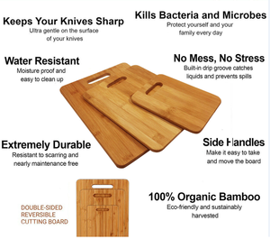 优质环保天然定制标志厨房竹菜板有机竹菜板套装 - Product Image 6