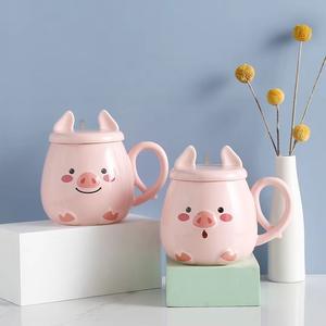 Lelyi-taza <span class=keywords><strong>de</strong></span> agua <span class=keywords><strong>de</strong></span> cerdo con dibujos animados, bonita y creativa, rosa, regalo - Product Image 4