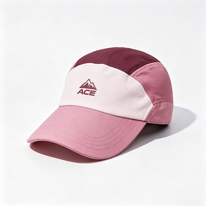 Unisex Color Block Quick Dry Canvas Running Cap ACE Mountain Logo Lightweight Breathable 5-Panel Baseball Cap Outdoor Cycling - Product Image 3