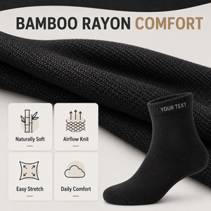 Calcetines de Bambú para Hombre, Diseño Nuevo, Transpirables, con Logotipo Personalizado, Color Sólido, en Caja, Antiolor - Product Image 5
