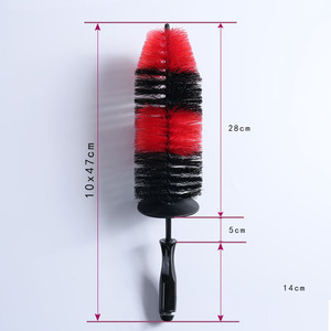 Ujushi Wheel <b>Brush</b> 47cm Red Black Double Wire Car <b>Cleaning</b> Tool - Product Image 4