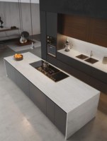 Carreaux de sol en pierre frittée de style travertin blanc/jaune italien, finition moderne, pour comptoirs intérieurs et applications de cuisine
