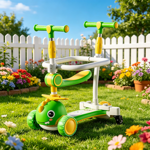 Vente directe d'usine, trottinette pliable pour enfants à 3 roues, moderne, avec siège, hauteur réglable et roues lumineuses - Product Image 3
