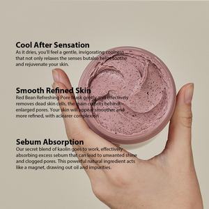 Masque facial hydratant et exfoliant coréen en gros pour éliminer les peaux mortes, nettoyer en profondeur et rafraîchir les pores à la fève rouge - Product Image 4