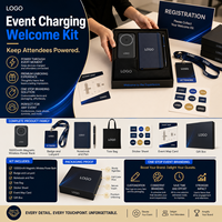 Kit Cadeau Power Bank High-Tech pour Voyageurs avec Porte-Passeport RFID, Organisateur de Câbles, Étiquette de Bagage et Boîte Cadeau pour Clients VIP