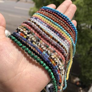 Cuentas redondas de piedra Natural de 2/3mm, amatista, ágata, <span class=keywords><strong>Ojo</strong></span> de Tigre, piedras preciosas, cuentas de turquesa, Diy para joyería, collar, fabricación de pulseras - Product Image 3