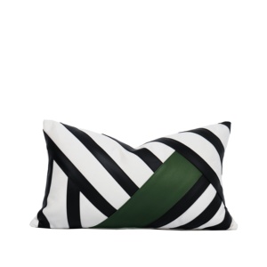 Tiff Home's Explosive New 30*50cm Patrón geométrico orgánico Funda de cojín Blanco y Negro Empalmado Tejido alargado Estilo moderno - Product Image 1