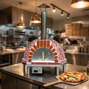 Horno de <span class=keywords><strong>Pizza</strong></span> a Gas HN QDMECH de Alta Temperatura, Hecho a Mano, con Cúpula de Mosaico, Horno Italiano <span class=keywords><strong>para</strong></span> <span class=keywords><strong>Pizza</strong></span>, Horno Comercial <span class=keywords><strong>para</strong></span> Hornear - Product Image 1