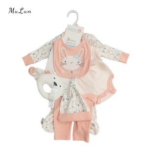 Muestra Gratuita de Conjuntos de Ropa de Bebé de Algodón Orgánico 100% GOTS, 9 Piezas, Manga Larga, Diseño Personalizado - Product Image 1