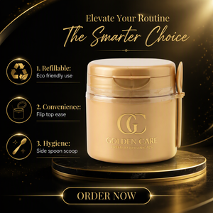 Pot cosmétique rond en plastique rechargeable de 100 ml, couleur or champagne, emballage vide avec logo personnalisé - Product Image 5