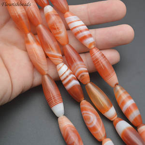 10X30มม. สีแดงธรรมชาติกำไลอาเกตทรงกลองขนาดใหญ่นำโชคลูกปัดหลวมสำหรับทำเครื่องประดับสร้อยข้อมือสร้อยคอ - Product Image 5