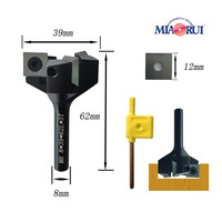 Miaorui 8*39 * 62L * 3T remplaçable carbure Insert CNC Spoilboard surfaçage fraise travail du bois routeur Bits bois rabot