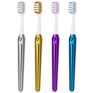 Gran oferta, cerdas en espiral personalizadas, cepillo de <span class=keywords><strong>dientes</strong></span> con mango dorado, <span class=keywords><strong>caja</strong></span> de plástico, paquete portátil de viaje, Hotel, cepillo de <span class=keywords><strong>dientes</strong></span> suave de lujo para adultos, OEM - Product Image 2