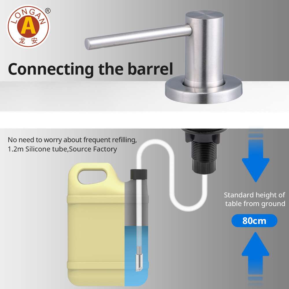 Matte soap dispenser pump with Extension Tube Kit