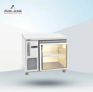 Горизонтальный однодверный напольный охладитель стеклянный однодверный модель LRVG-90 коммерческого холодильника