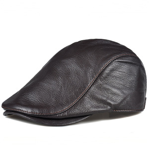 진짜 양가죽 남성용 겨울 조절 가능한 베레모 양가죽 가죽 플랫 캡 아이비 뉴스보이 모자 베레모 캐비 햇 - Product Image 2