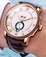 Montres automatiques professionnelles en acier, avec affichage 24 heures et calendrier complet, de conception et fabrication usine, pour marques privées